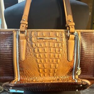 Brahmin Croc Embossed Leather Tote